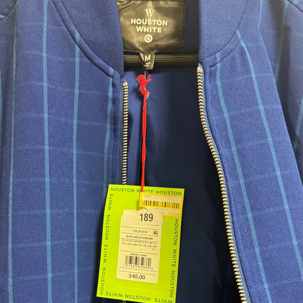 Houston White Blue Checkered men’s Jacket - Picture 2 of 7